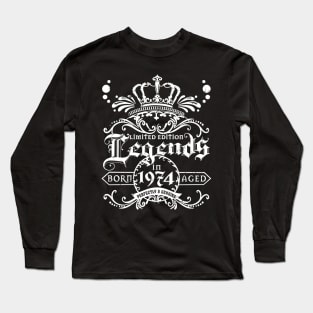 50th Years Old Birthday Tee Legends Born 1974 Vintage Long Sleeve T-Shirt